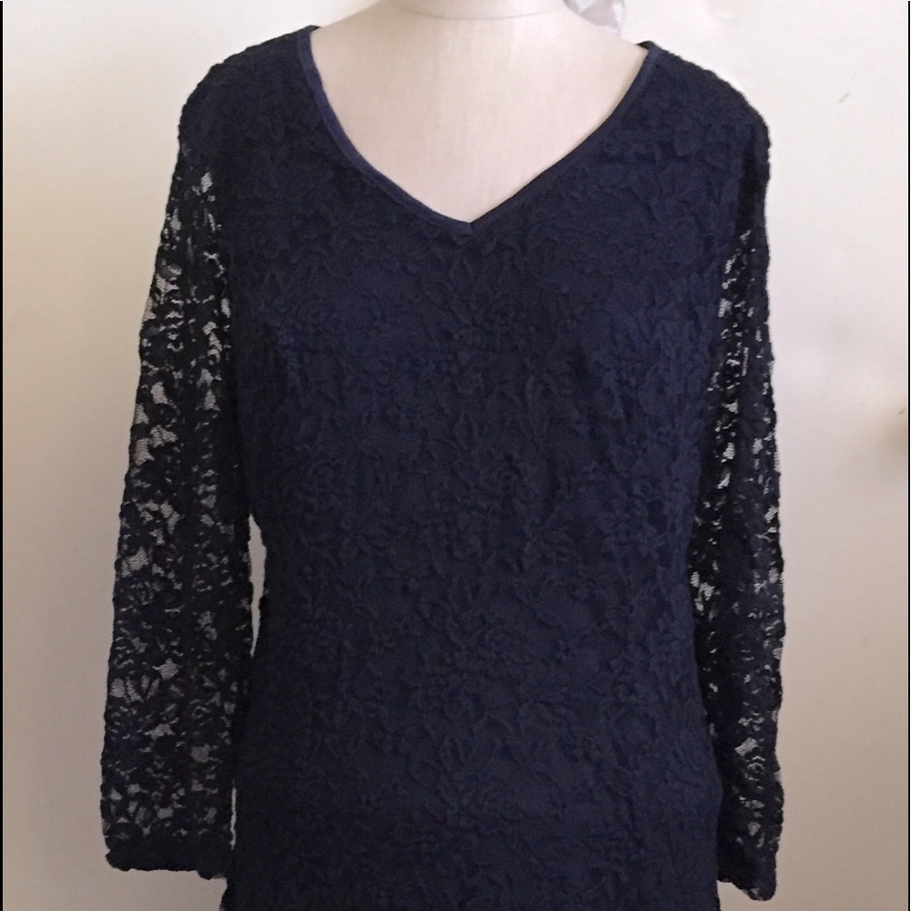 Navy blue lace dress